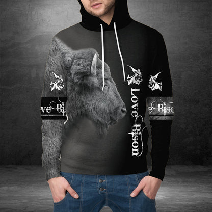 Love Bison Awesome Pullover Premium Hoodie, Perfect Outfit For Men And Women On Christmas New Year Autumn Winter