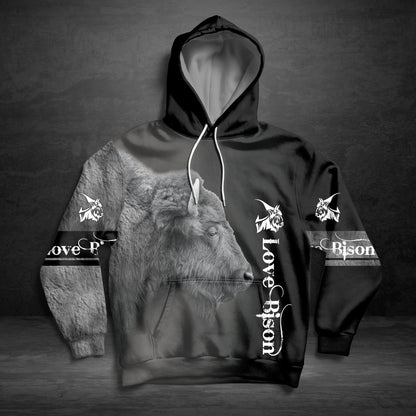 Love Bison Awesome Pullover Premium Hoodie, Perfect Outfit For Men And Women On Christmas New Year Autumn Winter