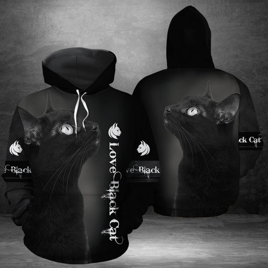 Love Black Cat Awesome Pullover Premium Hoodie, Perfect Outfit For Men And Women On Christmas New Year Autumn Winter