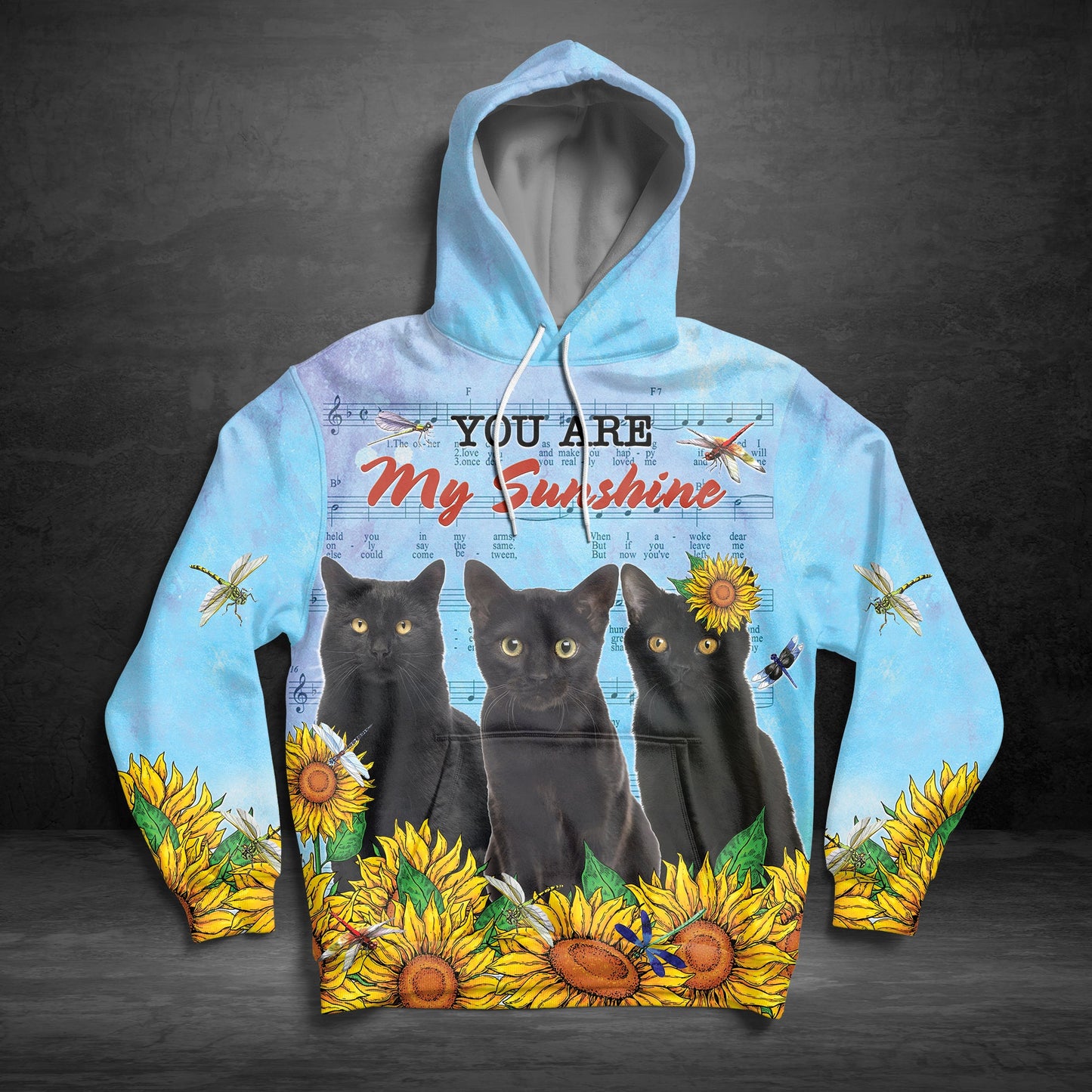 Black Cat Pullover Premium Hoodie You Are My Sunshine, Perfect Outfit For Men And Women On Christmas New Year Autumn Winter