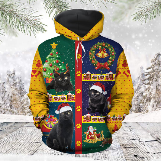 Awesome Black Cat Pullover Premium Hoodie, Perfect Outfit For Men And Women On Christmas New Year Autumn Winter