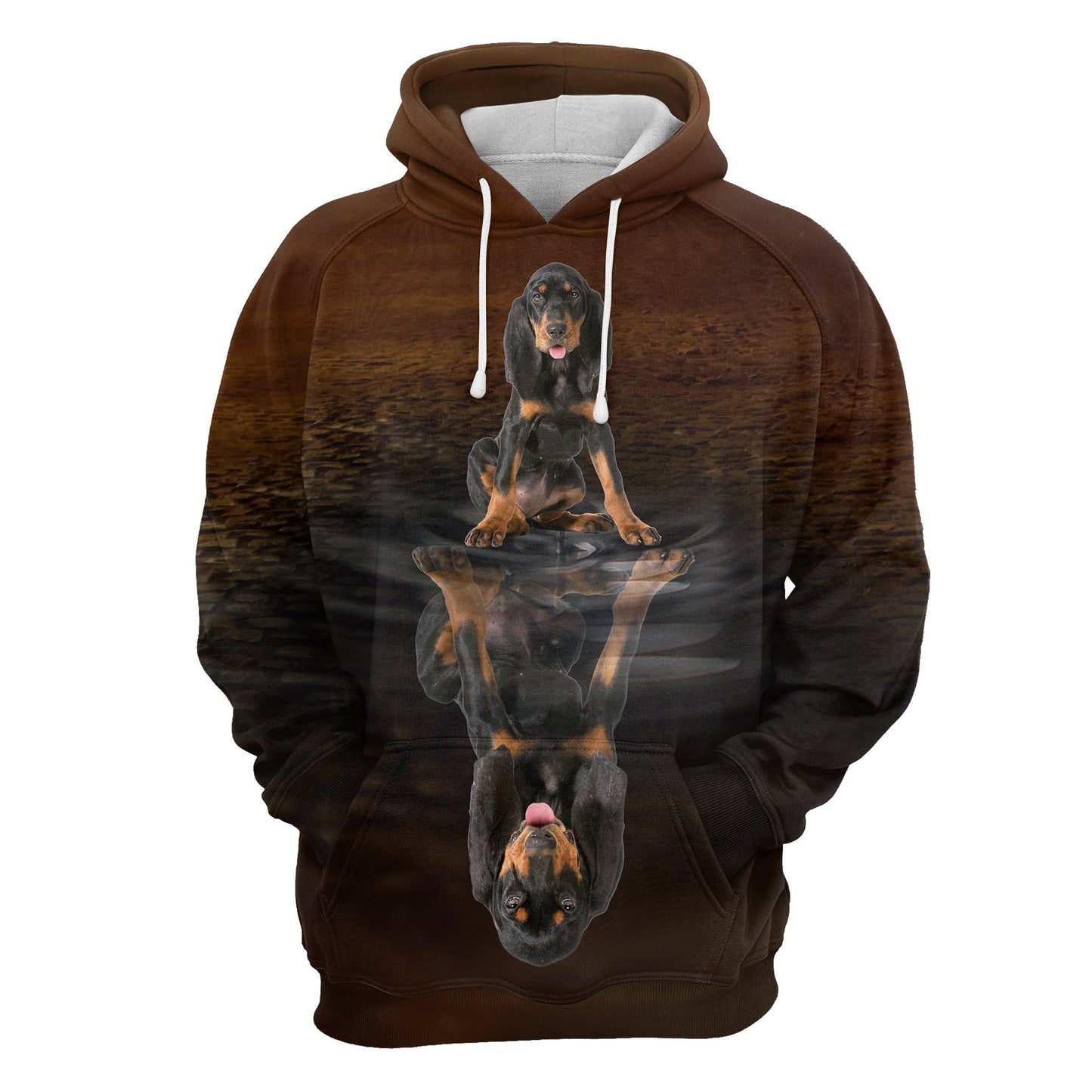 Cute Coonhound Reflection Pullover Premium Hoodie Black and Tan, Perfect Outfit For Men And Women On Christmas New Year Autumn Winter