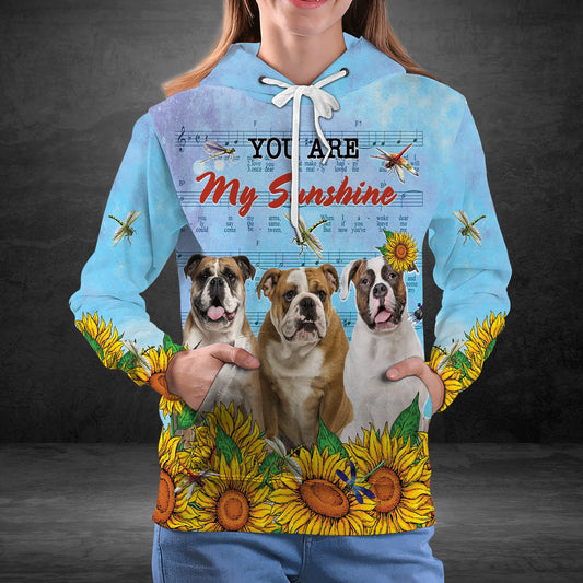 Bulldog Pullover Premium Hoodie You Are My Sunshine, Perfect Outfit For Men And Women On Christmas New Year Autumn Winter