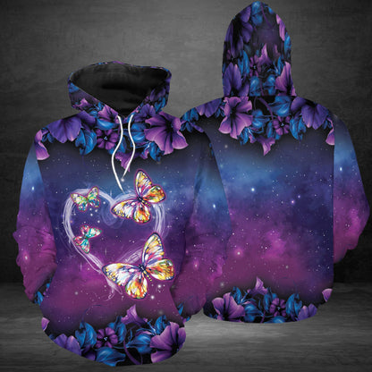 Watercolor Butterfly Love Pullover Premium Hoodie, Perfect Outfit For Men And Women On Christmas New Year Autumn Winter