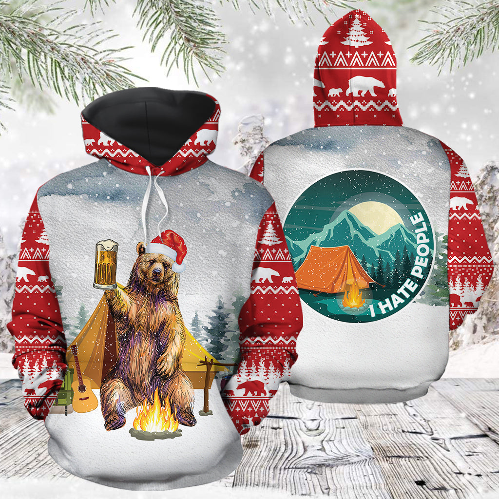 Bear and Beer Camping Pullover Premium Hoodie, Perfect Outfit For Men And Women On Christmas New Year Autumn Winter