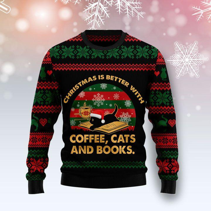 Cat Sweater Christmas Better With Black Cat, Ugly Sweater For Men & Women, Perfect Outfit For Christmas New Year Autumn Winter