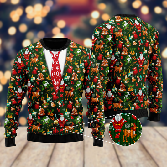 Christmas Hohoho Sweater Christmas Holiday Pattern, Ugly Sweater For Men & Women, Perfect Outfit For Christmas New Year Autumn Winter