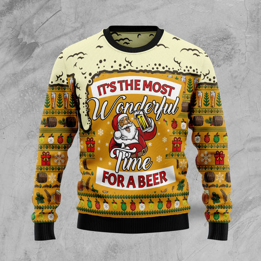 Christmas Beer Sweater Most Wonderful Time For Beer, Ugly Sweater For Men & Women, Perfect Outfit For Christmas New Year Autumn Winter