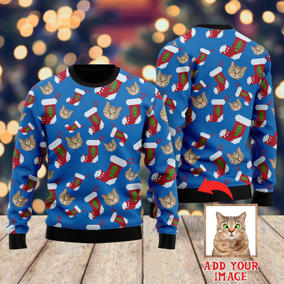 Custom Crazy Cat Face Sweater, Ugly Sweater For Men & Women, Perfect Outfit For Christmas New Year Autumn Winter