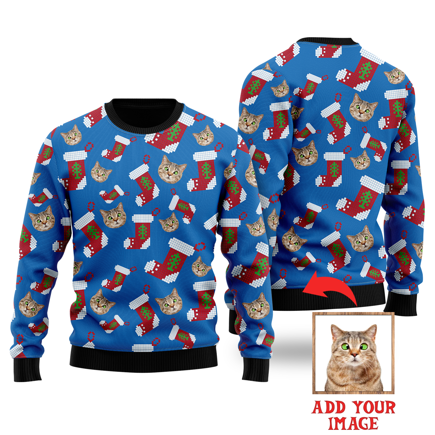 Custom Crazy Cat Face Sweater, Ugly Sweater For Men & Women, Perfect Outfit For Christmas New Year Autumn Winter