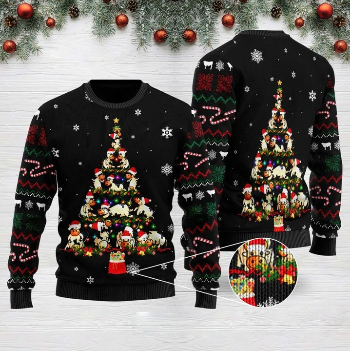 Cute Cow Sweater Merry CHristmas, Ugly Sweater For Men & Women, Perfect Outfit For Christmas New Year Autumn Winter