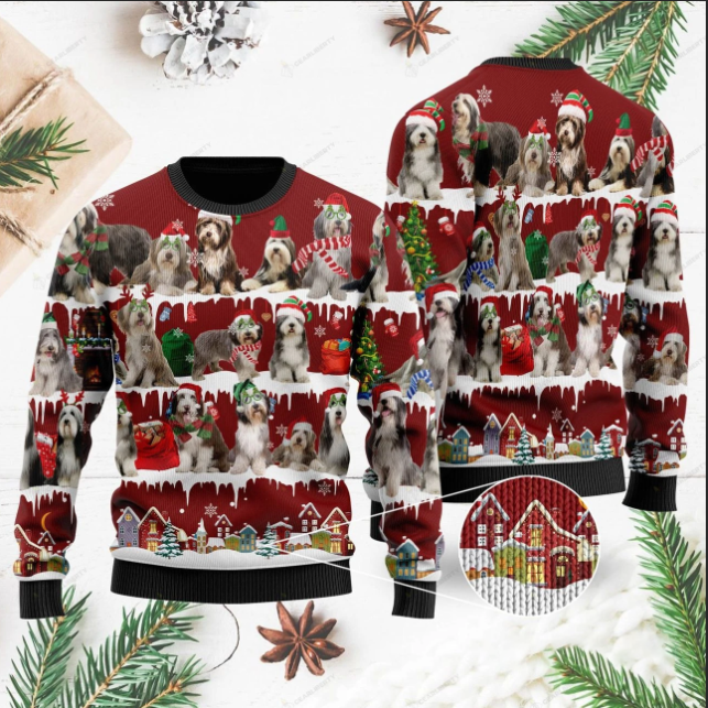 Cute Old English Sheepdog Christmas Sweater, Ugly Sweater For Men & Women, Perfect Outfit For Christmas New Year Autumn Winter