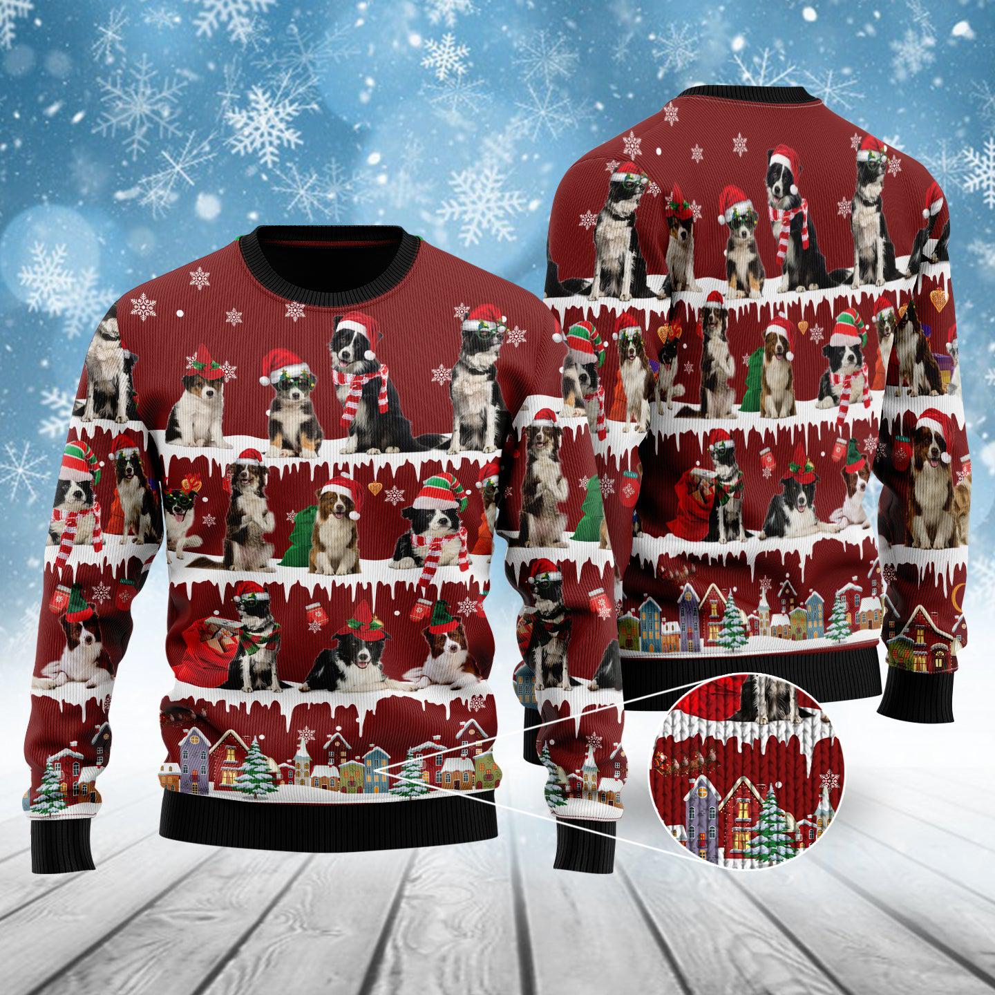 Cute Border Collie Christmas Sweater, Ugly Sweater For Men & Women, Perfect Outfit For Christmas New Year Autumn Winter