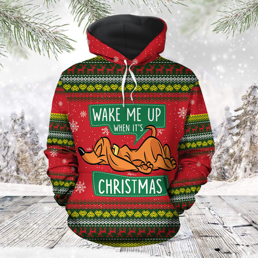 Dachshund Pullover Premium Hoodie Wake Me Up Christmas, Perfect Outfit For Men And Women On Christmas New Year Autumn Winter