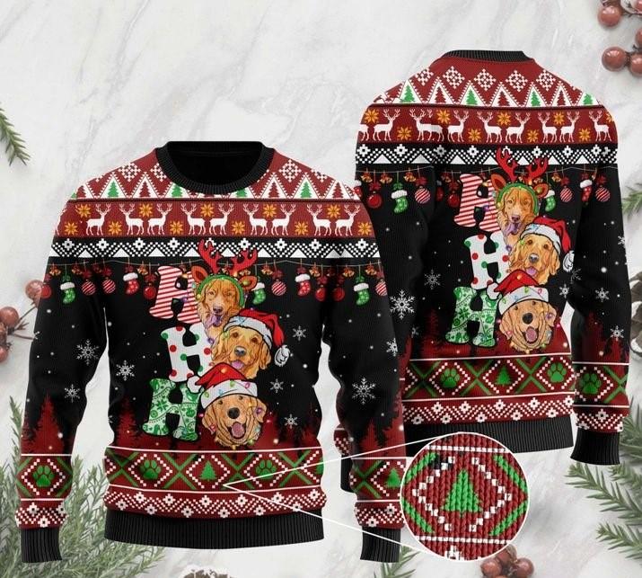 Funny Golden Retriever Sweater Hohoho, Ugly Sweater For Men & Women, Perfect Outfit For Christmas New Year Autumn Winter