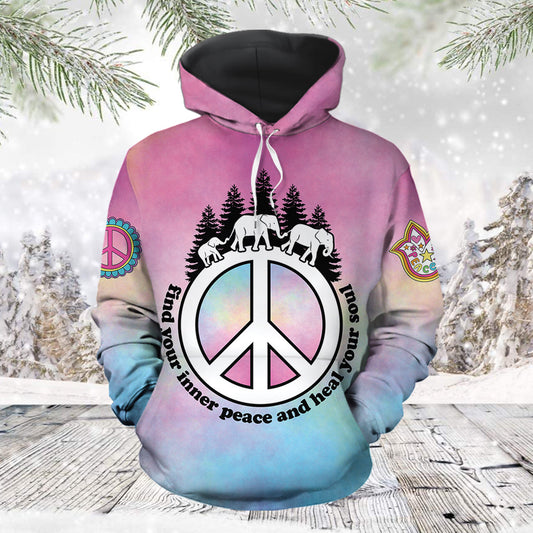 Elephant Hippie Pullover Premium Hoodie, Perfect Outfit For Men And Women On Christmas New Year Autumn Winter
