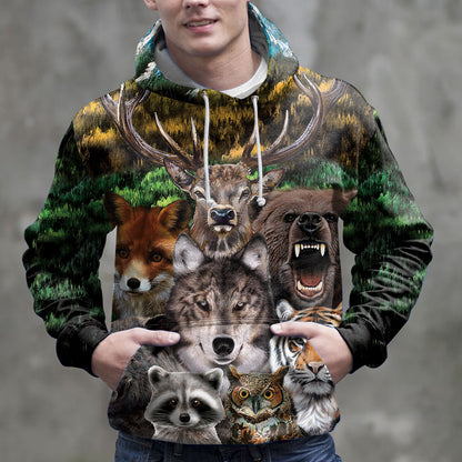 Awesome Wild Animals Pullover Premium Hoodie, Perfect Outfit For Men And Women On Christmas New Year Autumn Winter