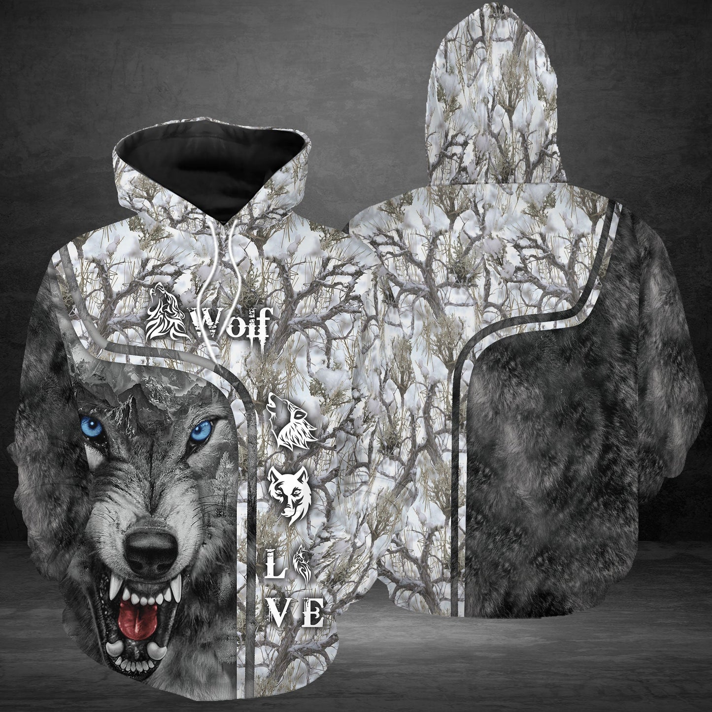 Amazing Wolf Love Pullover Premium Hoodie, Perfect Outfit For Men And Women On Christmas New Year Autumn Winter