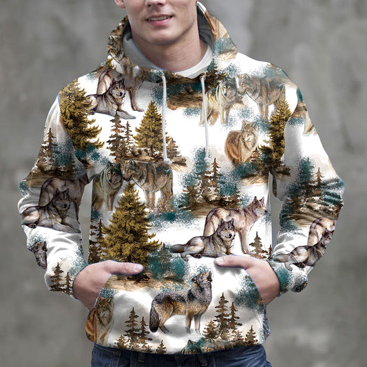 Blue Snow Awesome Wolf Pullover Premium Hoodie, Perfect Outfit For Men And Women On Christmas New Year Autumn Winter