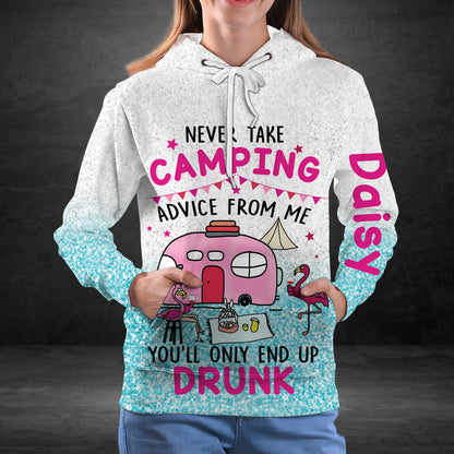 Custom Name Camping Pullover Premium Hoodie Never take Camping, Perfect Outfit For Men And Women On Christmas New Year Autumn Winter