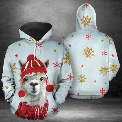 Cute Christmas Llama Pullover Premium Hoodie, Perfect Outfit For Men And Women On Christmas New Year Autumn Winter