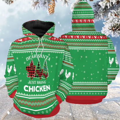 Chicken Pullover Premium Hoodie Dear Santa Just Bring Chicken, Perfect Outfit For Men And Women On Christmas New Year Autumn Winter
