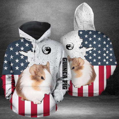 Guinea Pig US Flag Pullover Premium Hoodie, Perfect Outfit For Men And Women On Christmas New Year Autumn Winter