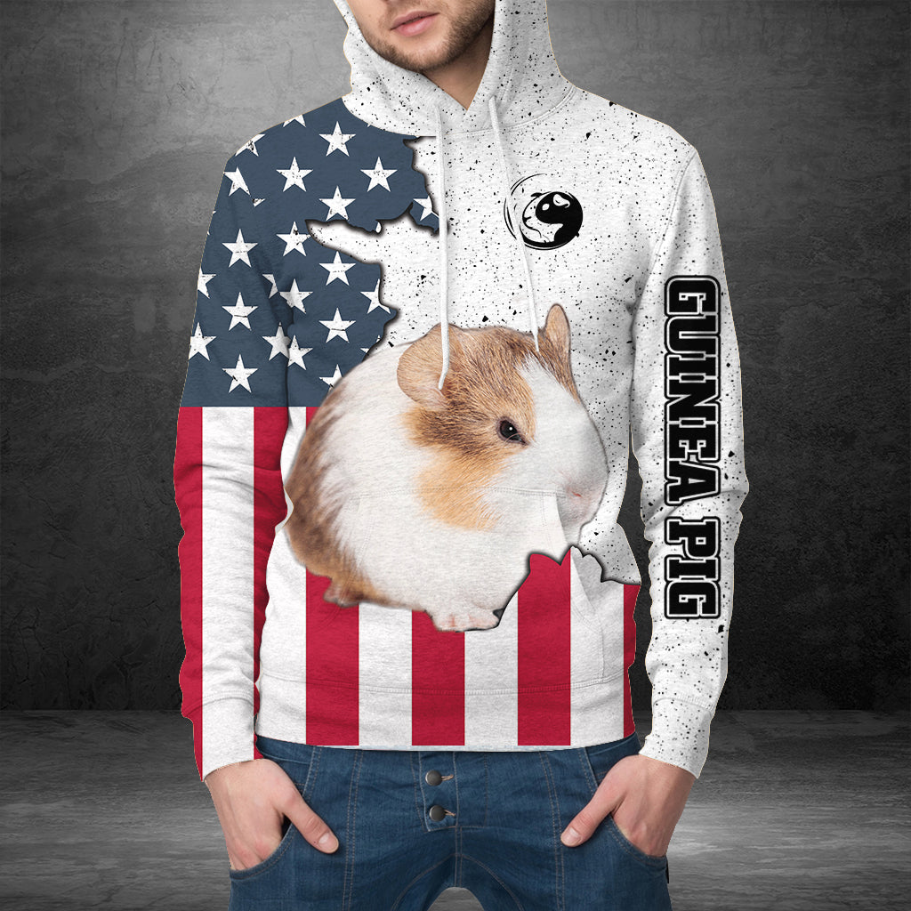 Guinea Pig US Flag Pullover Premium Hoodie, Perfect Outfit For Men And Women On Christmas New Year Autumn Winter