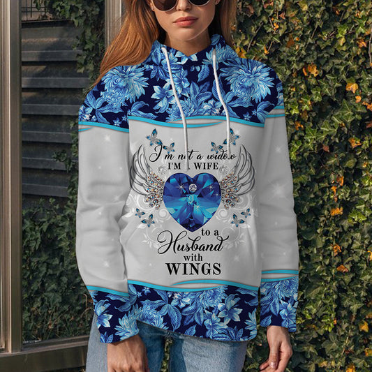 Heart Wings Pullover Premium Hoodie I'm Not A Widow, Perfect Outfit For Men And Women On Christmas New Year Autumn Winter