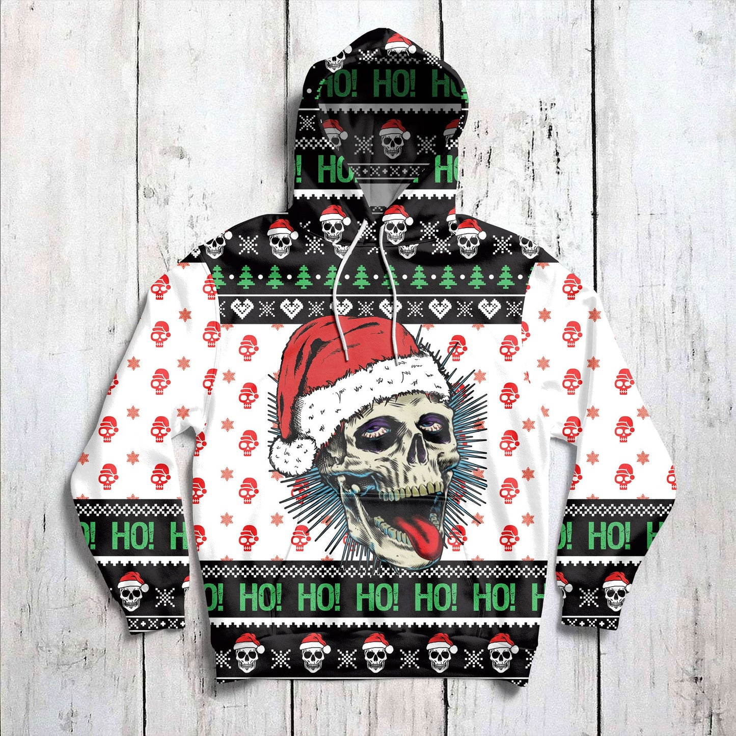 Naughty Skull Christmas Pullover Premium Hoodie, Perfect Outfit For Men And Women On Christmas New Year Autumn Winter