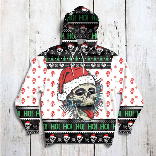 Naughty Skull Christmas Pullover Premium Hoodie, Perfect Outfit For Men And Women On Christmas New Year Autumn Winter