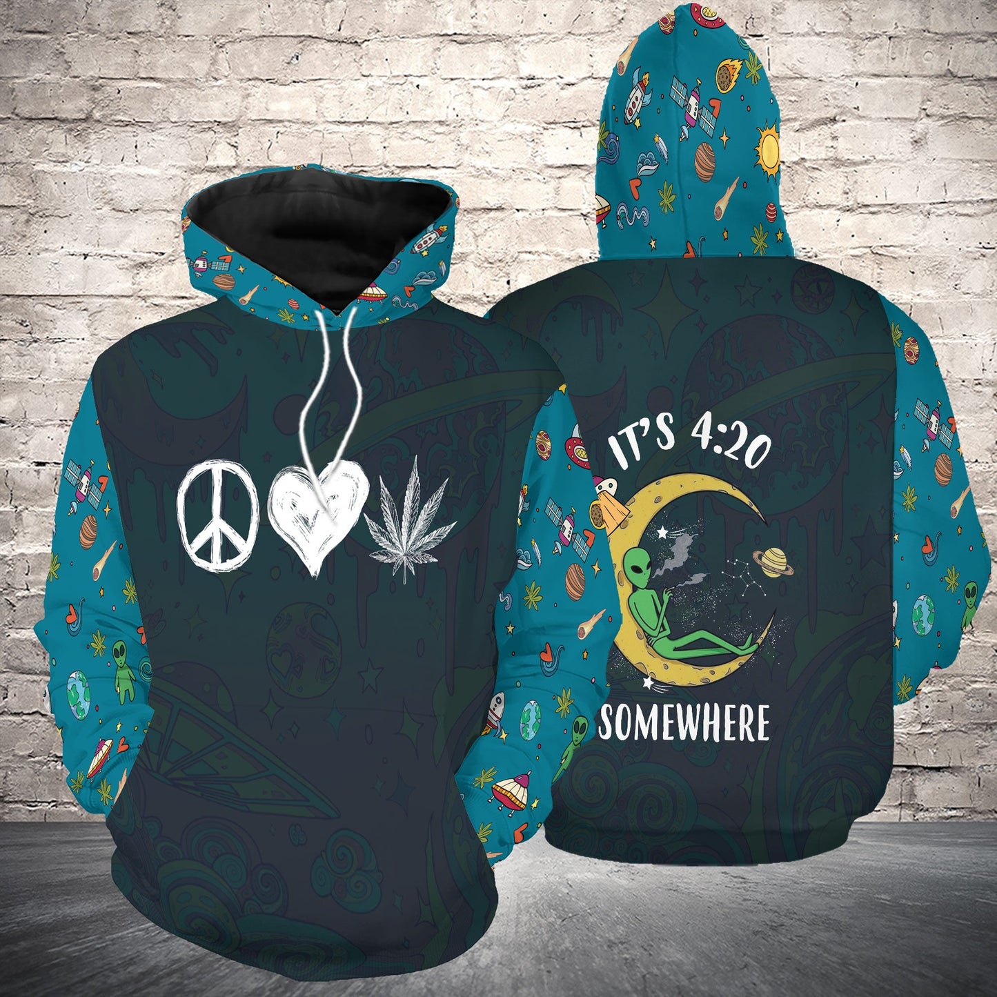 Peace Love Weed Pullover Premium Hoodie, Perfect Outfit For Men And Women On Christmas New Year Autumn Winter