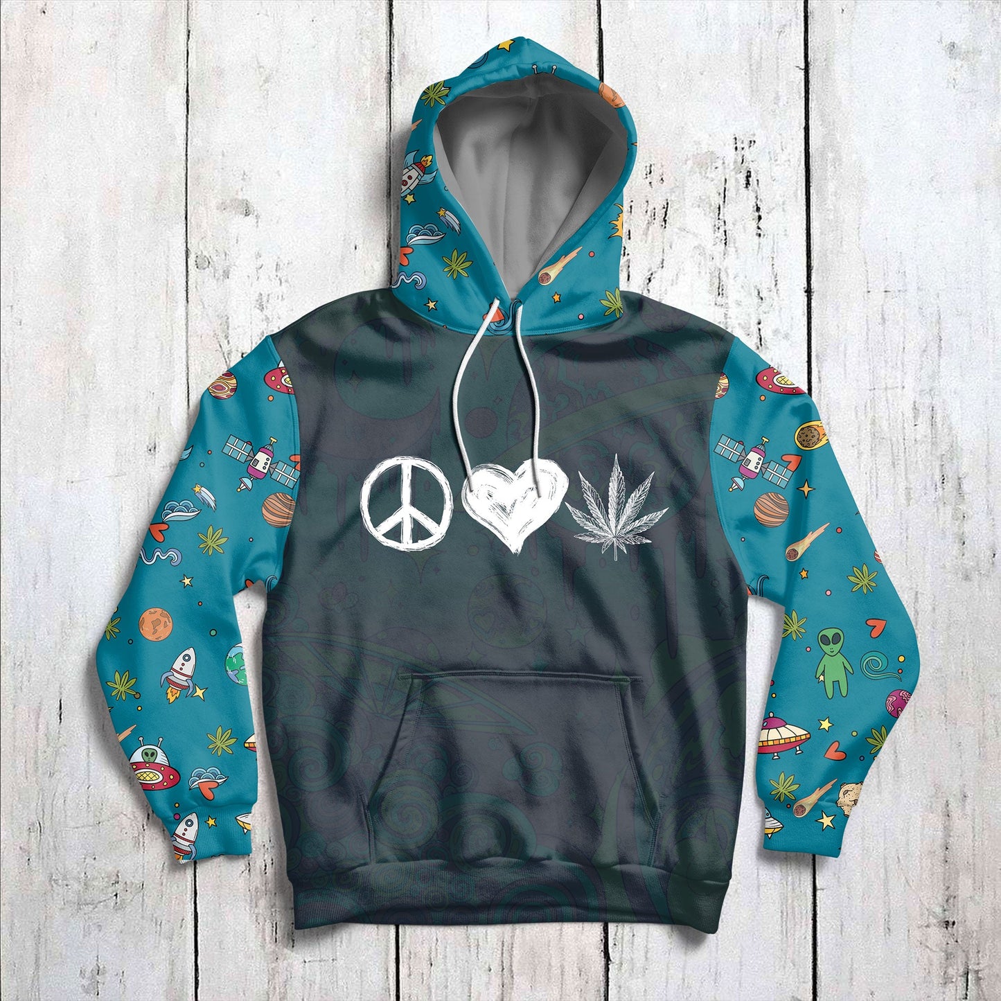 Peace Love Weed Pullover Premium Hoodie, Perfect Outfit For Men And Women On Christmas New Year Autumn Winter