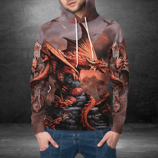 Awesome Fire Dragon Pullover Premium Hoodie, Perfect Outfit For Men And Women On Christmas New Year Autumn Winter