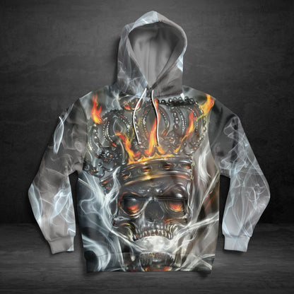 Awesome Skull King Pullover Premium Hoodie, Perfect Outfit For Men And Women On Christmas New Year Autumn Winter