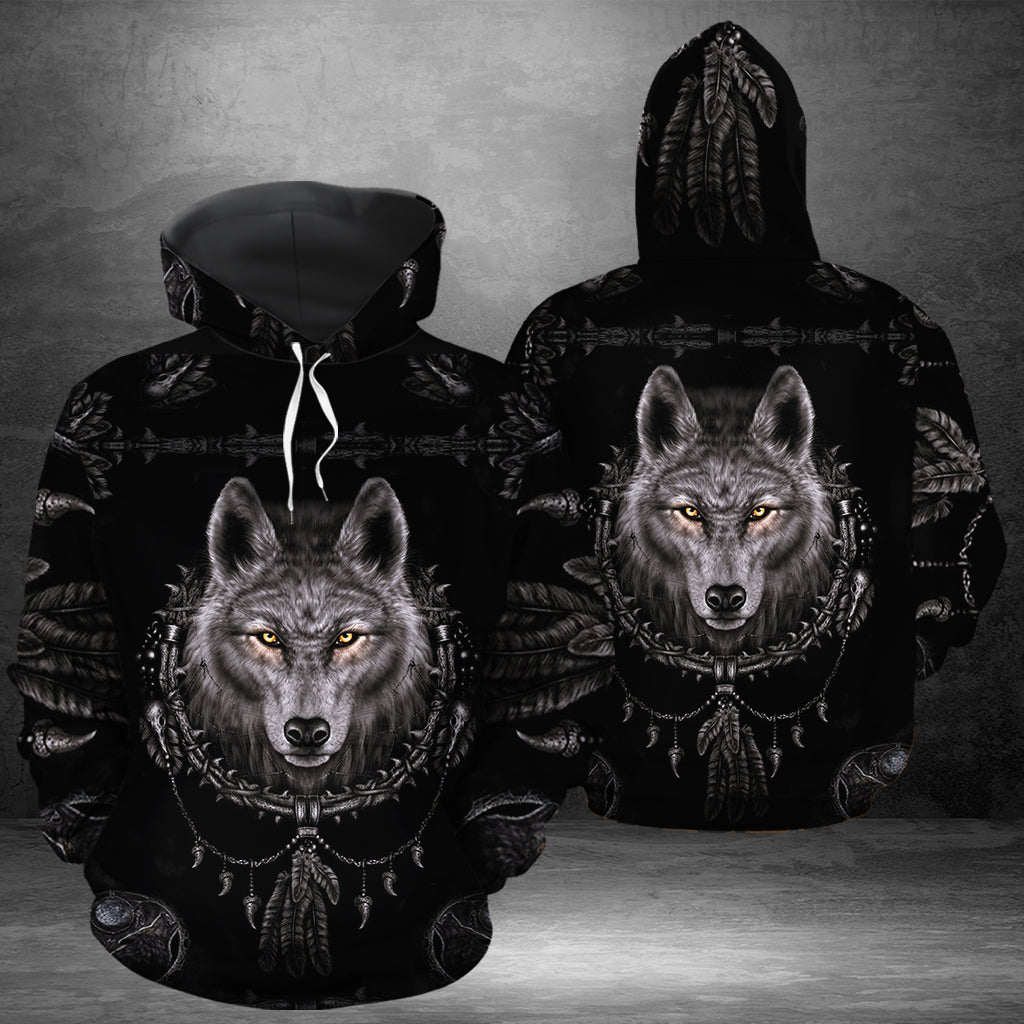 Awesome Grey Wolf Pullover Premium Hoodie, Perfect Outfit For Men And Women On Christmas New Year Autumn Winter