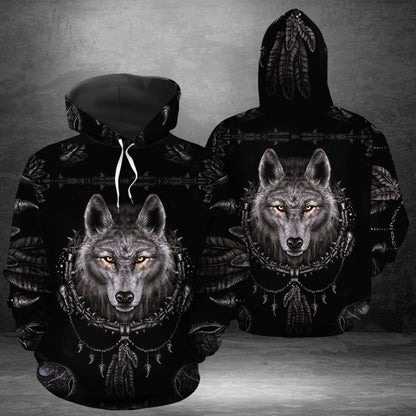 Awesome Grey Wolf Pullover Premium Hoodie, Perfect Outfit For Men And Women On Christmas New Year Autumn Winter