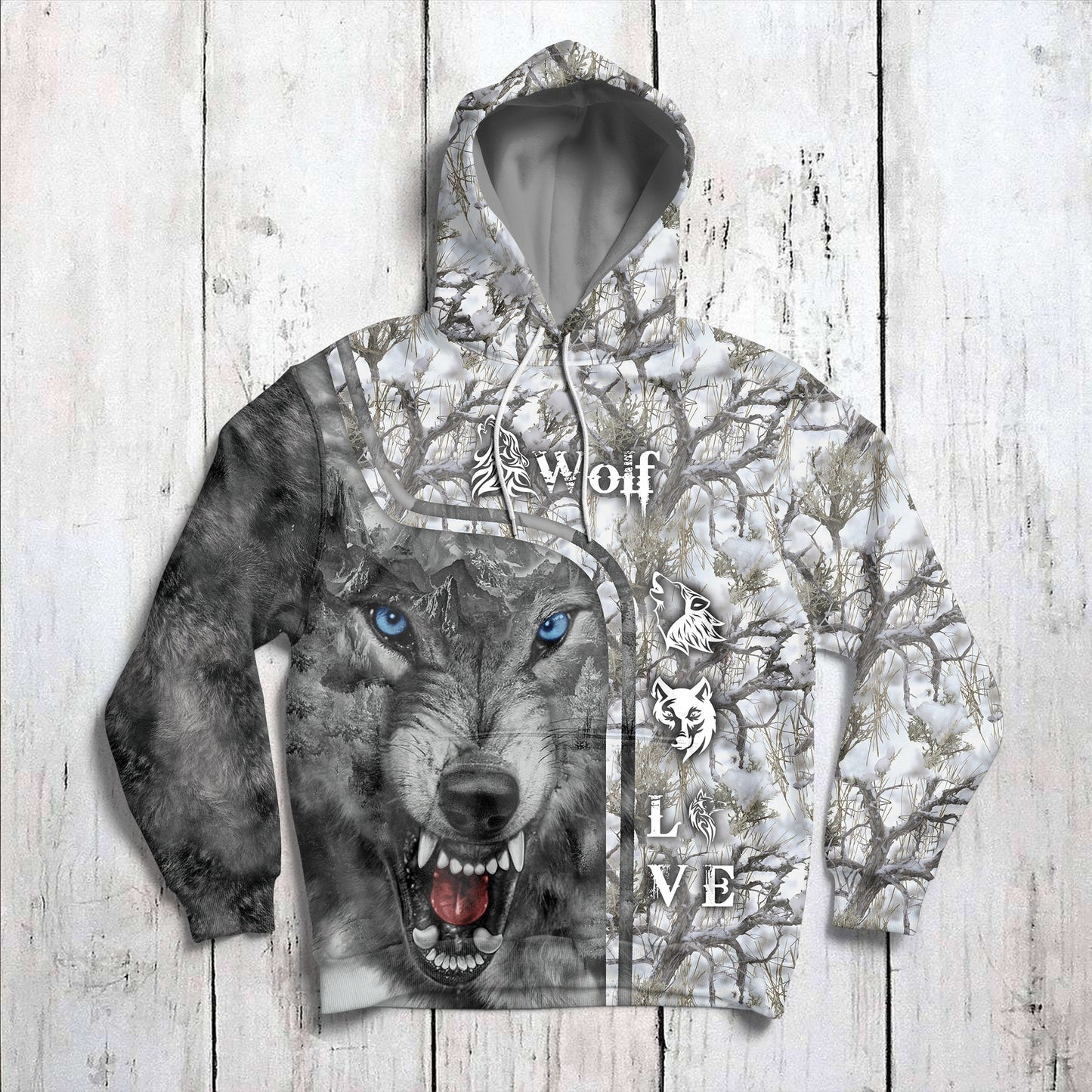 Amazing Wolf Love Pullover Premium Hoodie, Perfect Outfit For Men And Women On Christmas New Year Autumn Winter