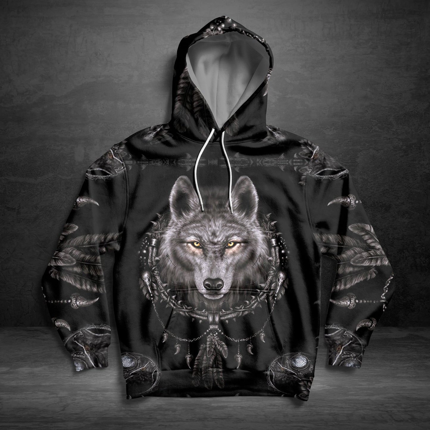 Awesome Grey Wolf Pullover Premium Hoodie, Perfect Outfit For Men And Women On Christmas New Year Autumn Winter