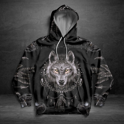 Awesome Grey Wolf Pullover Premium Hoodie, Perfect Outfit For Men And Women On Christmas New Year Autumn Winter