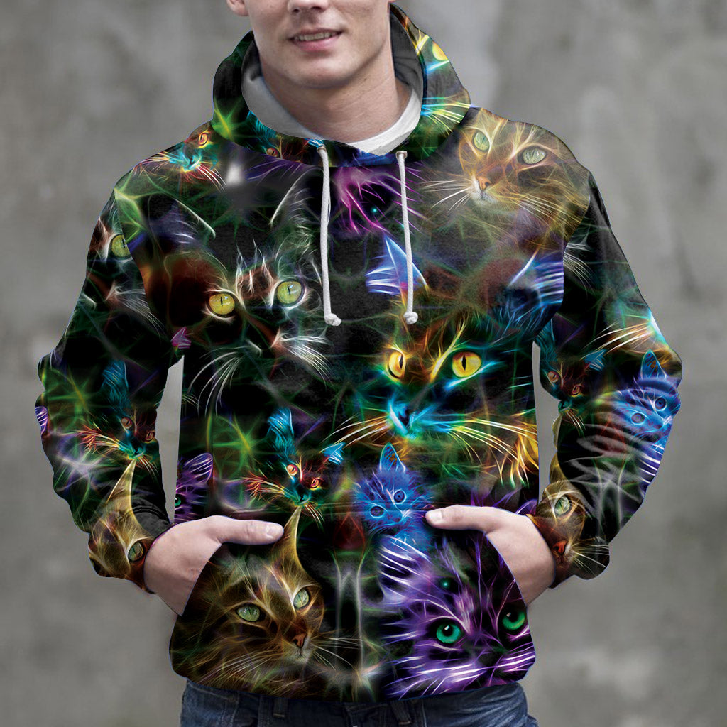 Cat Neon Awesome Pullover Premium Hoodie, Perfect Outfit For Men And Women On Christmas New Year Autumn Winter