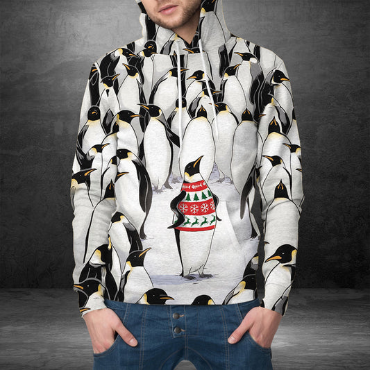 Christmas Penguin Pullover Premium Hoodie, Perfect Outfit For Men And Women On Christmas New Year Autumn Winter