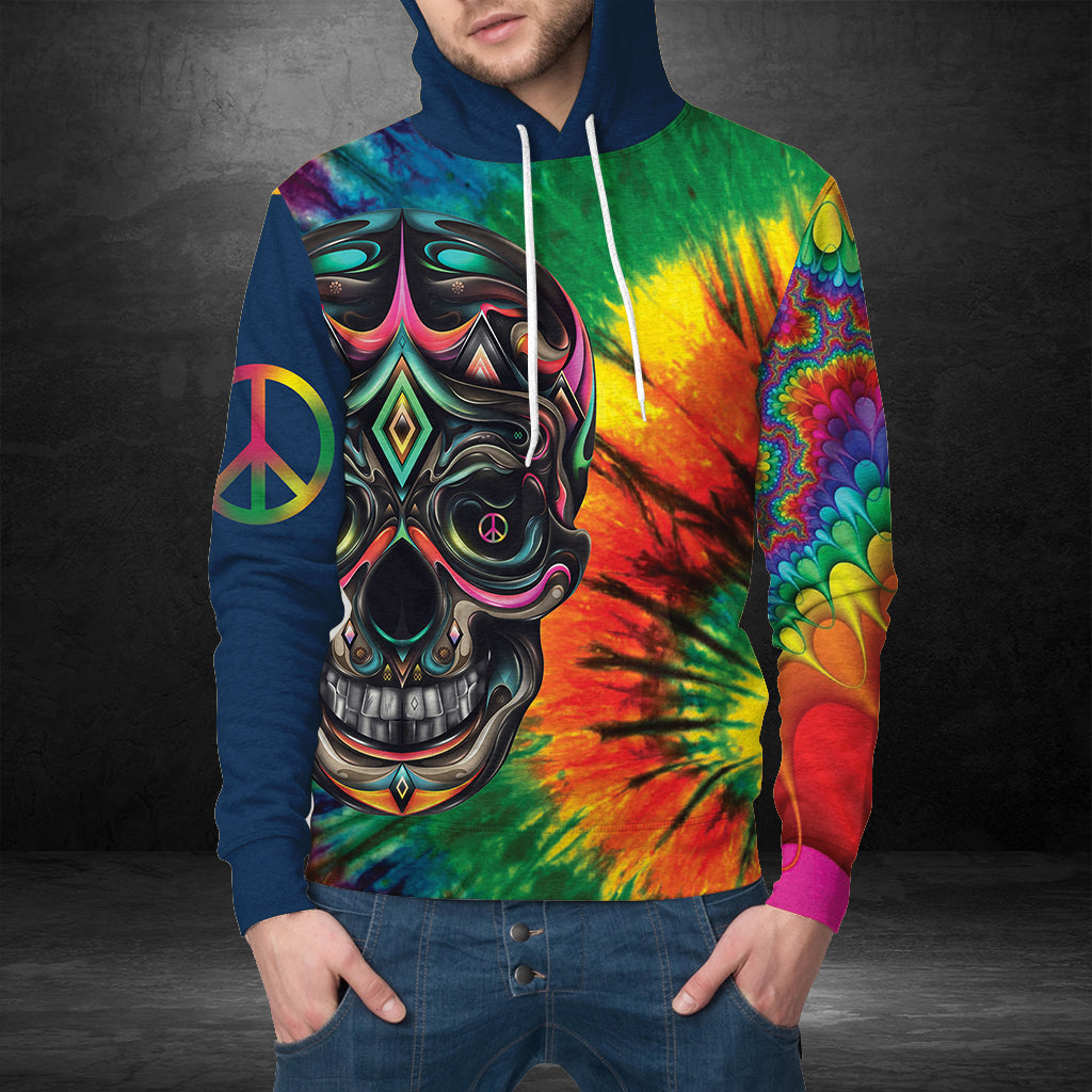 Cool Hippie Skull Pullover Premium Hoodie, Perfect Outfit For Men And Women On Christmas New Year Autumn Winter