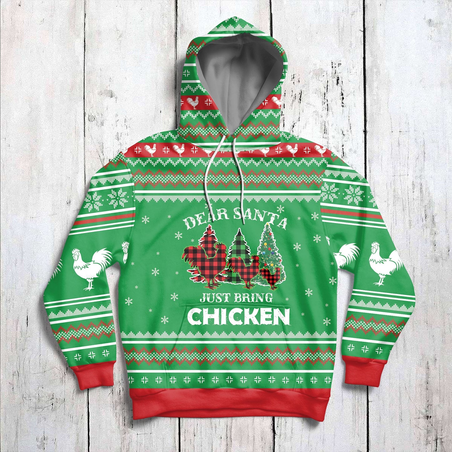 Chicken Pullover Premium Hoodie Dear Santa Just Bring Chicken, Perfect Outfit For Men And Women On Christmas New Year Autumn Winter