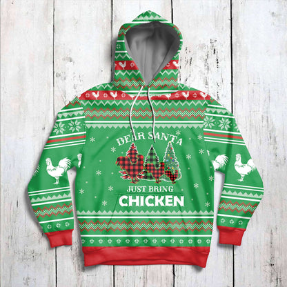 Chicken Pullover Premium Hoodie Dear Santa Just Bring Chicken, Perfect Outfit For Men And Women On Christmas New Year Autumn Winter