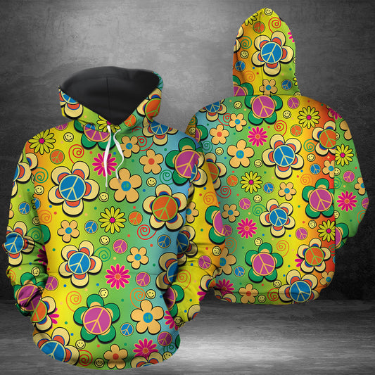 Hippie Peace Daisy Pullover Premium Hoodie, Perfect Outfit For Men And Women On Christmas New Year Autumn Winter