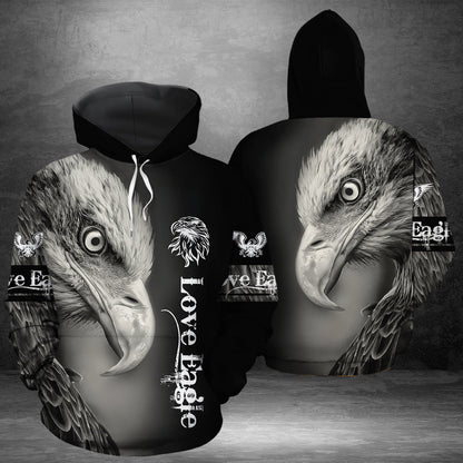 Love Black Eagle Pullover Premium Hoodie, Perfect Outfit For Men And Women On Christmas New Year Autumn Winter