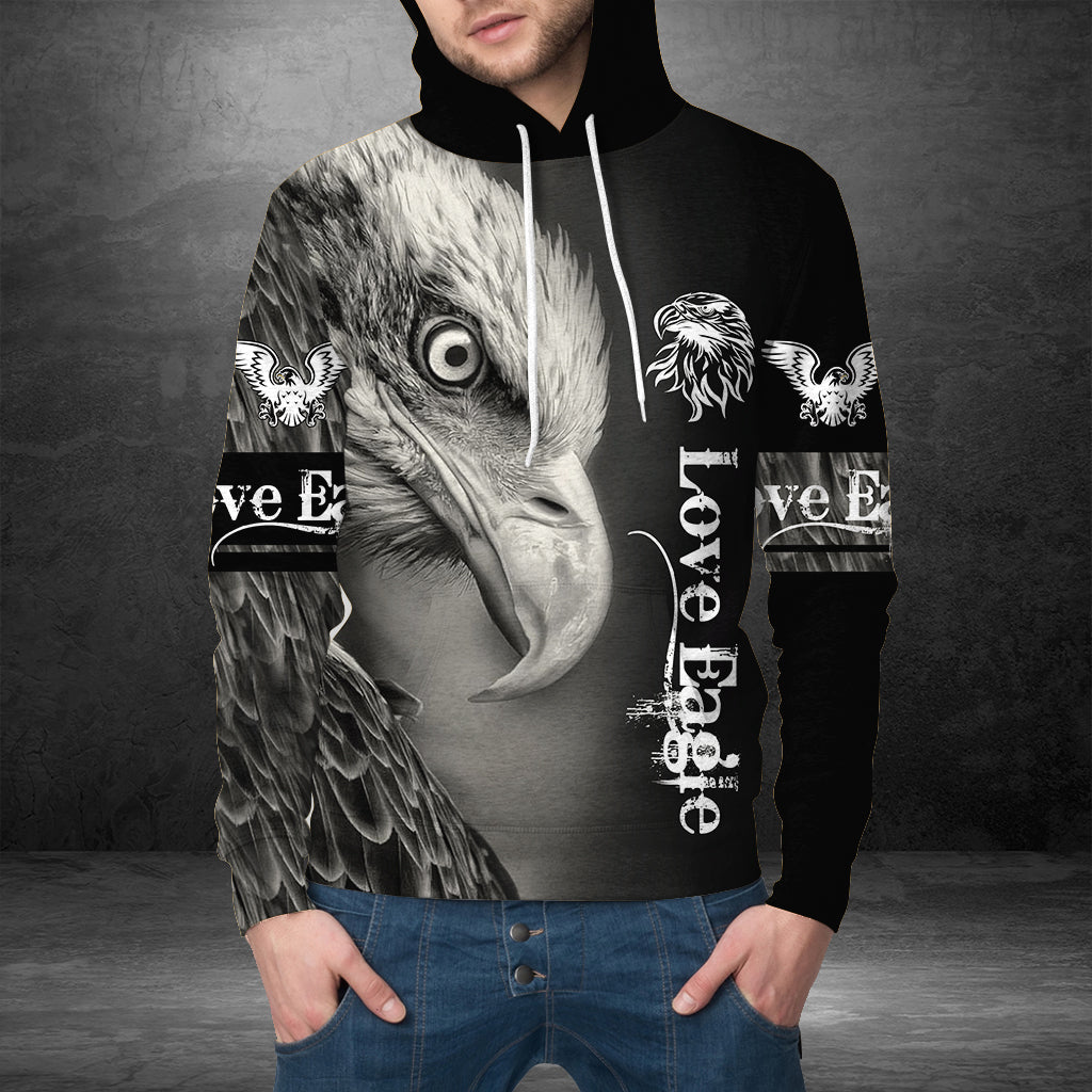 Love Black Eagle Pullover Premium Hoodie, Perfect Outfit For Men And Women On Christmas New Year Autumn Winter