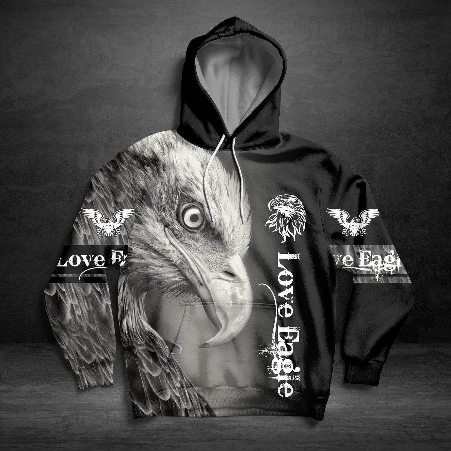 Love Black Eagle Pullover Premium Hoodie, Perfect Outfit For Men And Women On Christmas New Year Autumn Winter