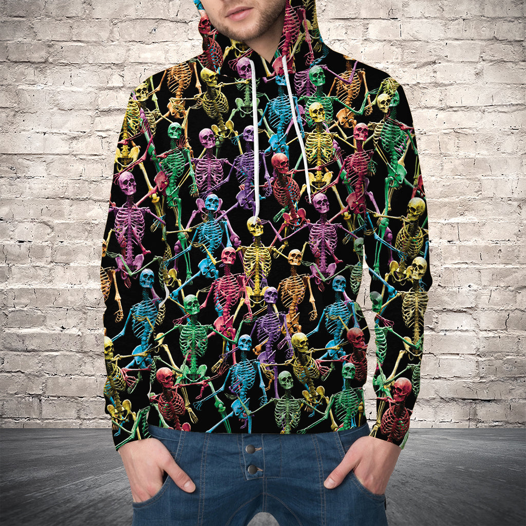 Multicolor Skeleton Pullover Premium Hoodie, Perfect Outfit For Men And Women On Christmas New Year Autumn Winter